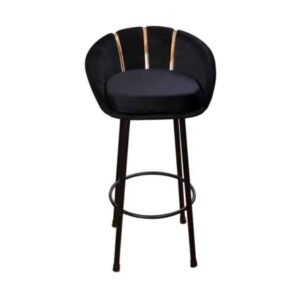 كرسي بار أسود معدن