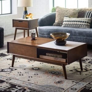 ترابيزة انتريه بني بأرجل خشبية