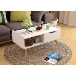 ترابيزة انتريه بيضاء (100×50×50 سم)