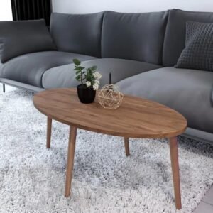 ترابيزة انتريه خشب بيضاوية