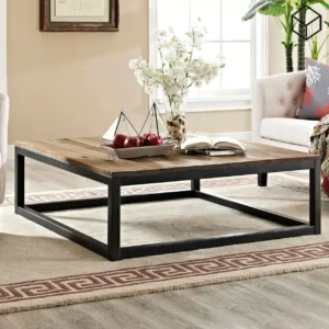 ترابيزة ركنة مربعة خشب ومعدن