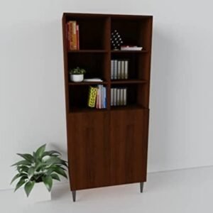 خزانة كتب خشب داكن (80x32x190 سم)