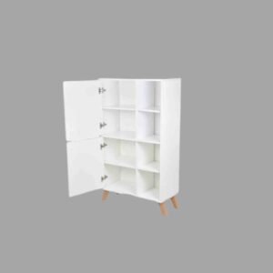 دولاب تخزين صغير باللون الأبيض (130×75×35 سم)