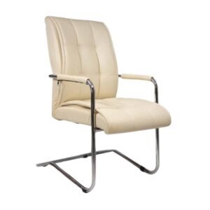 كرسي انتظار مكتب جلد بيج