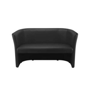 كنبة انتريه جلد لشخصين لون أسود