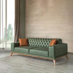 كنبة جلد كابتونيه (210×85×80 سم )