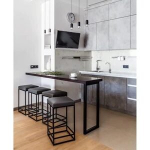 مقاعد بار شيك للمطبخ مصنوعة من معدن مقاوم للصدأ