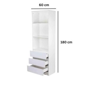 مكتبة خشب بأدراج للكتب (60×30×180 سم)